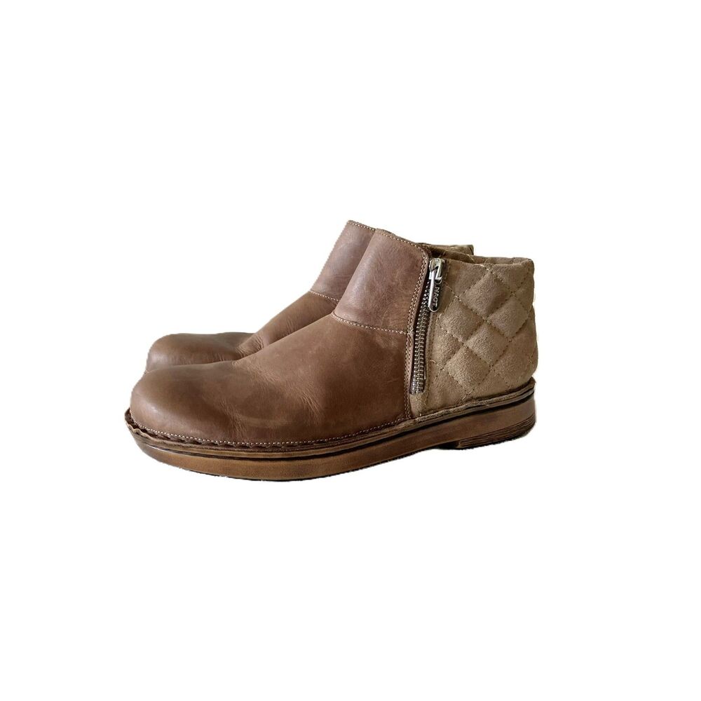 Naot Women's Leather Quilted Suede Ankle Boots Brown Size 37 L6